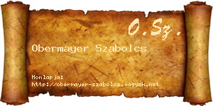 Obermayer Szabolcs névjegykártya